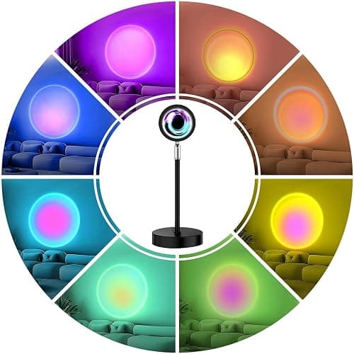 LEKEONE Sunset Lamp with APP & Remote Control,16 Colors Night Light 180° Rotation Rainbow 4 Modes Setting for Photography/Selfie/Party/Home/Living Room/Bedroom Decor, Gifts Women thumbnail 2