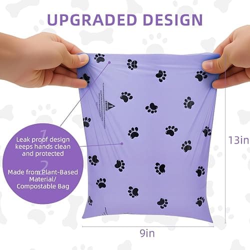 Purple Poop Bags for Dogs,18 rolls(270 Count Biodegradable Poop Bags,9x13 inches),With Dog Poop Bag Holder– Extra Thick & Leak-Proof Waste Bags for Dogs & Cats,Lavender Scent thumbnail 2