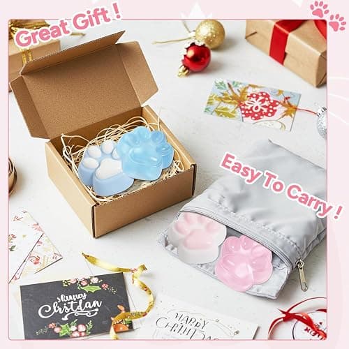 AFKLMNE 2-Pack Taba Squishy Cat Paw Sensory Fidget Toys Adults, Anxiety Stress Relief Squeeze Toy, Soft Cute Kawaii Squishy’s for Desk, School (Pink) thumbnail 6