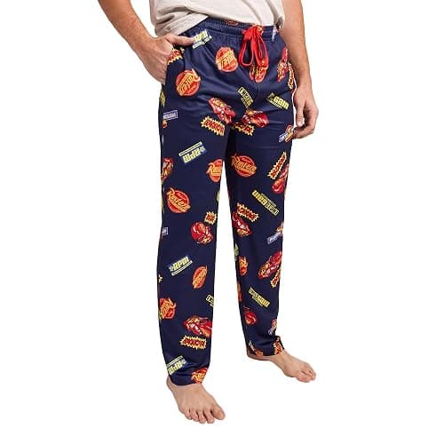 Bioworld Pixar Cars Lightning McQueen & Radiator Springs Logos Adult Navy Sleep Pajama Pants thumbnail 4