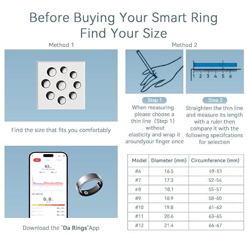 2026 Smart Ring For Women & Men, Sleep Health Fitness Tracker, Gold 6 | No App Fee, Track Sleep, Heart Rate, Blood Oxygen and Stress, 5-7 Day Battery Life, Lightweight, iOS & Android Compatible thumbnail 2