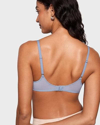 INLYRIC Women's Cosnufy Sheer Balconette Bra Demi Unlined Plunge Mesh See Through Sexy Bras Underwire thumbnail 4