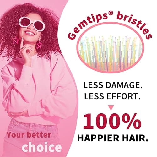 BLUSHMARKS Detangling Wet Hair Brush for Curly or Straight Hair, Cushion Detangler Hairbrush with Double-Layered Ultra and Soft-Nylon Bristles for Wet or Dry Hair, Gift for Women Girls Kids thumbnail 5