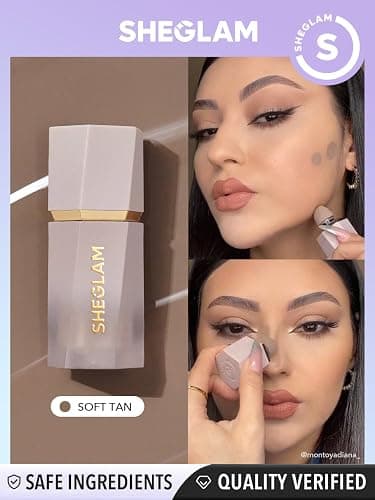 SHEGLAM Sun Sculpt Cool Toned Liquid Contour Stick Long Lasting Cream Bronzer Makeup - Soft Tan thumbnail 2