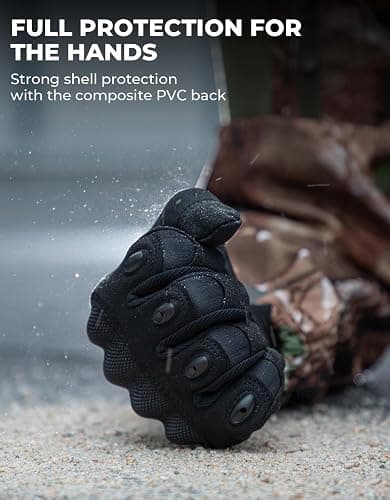 KEMIMOTO Tactical Gloves for Men, Touchscreen Motorcycle Gloves with Hard Shell & Palm Padding for Sports Motorcycle Cycling Tactical Airsoft Paintball Hunting Hiking Camping Climbing thumbnail 2