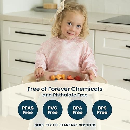 Tiny Twinkle Long Sleeve Bib for Babies & Toddlers | Waterproof Smock Bib for Eating | Machine Washable & Mess-Proof Feeding Essentials | Newborn Shower Gift (Boho Rainbow, 6–24M) thumbnail 8