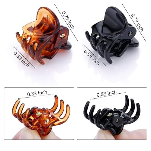 JANYUN 48Pcs Mini Hair Claw Clips, Clamp Clip Accessories for Girls Women | Black Brown Small Hair Clips, for Girls Women, Non-Slip Tiny Plastic Strong Grip Multifunction, Accessories Hairstyle Gifts thumbnail 3