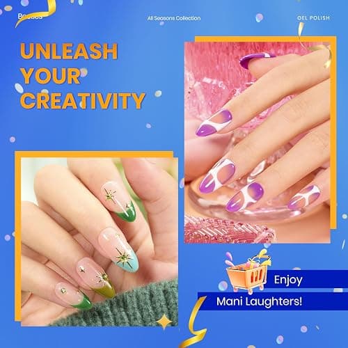 Beetles Gel Nail Polish Set 20 Colors White Black Nude Gel Polish with Base Coat Matte Glossy Top Coat Trendy Colors Uv LED Lamp Nails Gifts for Women Vibrant Subtle thumbnail 4