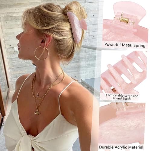 Canitor Hair Claw Clips for Women Acrylic Marbled Hair Clips for Thick Thin Hair Emi Cute Hair Accessories Stocking Stuffers Preppy Teen Girl Gifts Trendy Stuff thumbnail 4