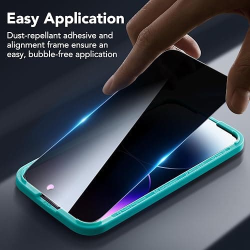 ESR 3 Pack for iPhone 14 Pro Privacy Screen Protector, Anti-spy Tempered-Glass Privacy Screen Protector, Micro-curved Edges, Case Friendly thumbnail 5