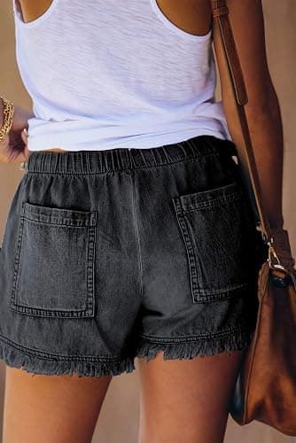 HVEPUO Women Casual Summer Shorts Elastic High Waisted Short Pants with Pockets thumbnail 3