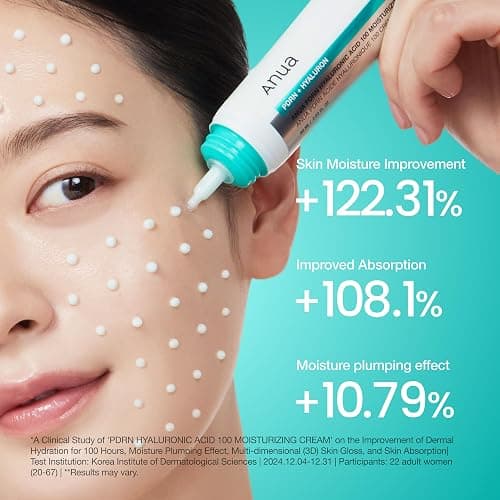 ANUA PDRN Hyaluronic Acid 100 Moisturizing Cream, Lightweight, Non-Greasy Hydrating Face Moisturizer with Salmon DNA for Glass Skin, Korean Skincare (2.02 fl oz) thumbnail 4