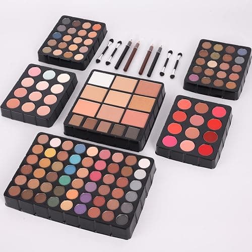 UNIFULL 132 Color All- In- One Makeup For Women Full Kit,Professional Makeup Kit,Makeup Gift Set for Women &Girls,Include eyeshadow/lipstick/concealer/Lip Gloss/Eyeliner/Mascara/Makeup Brushes（006N2-Silver） thumbnail 5