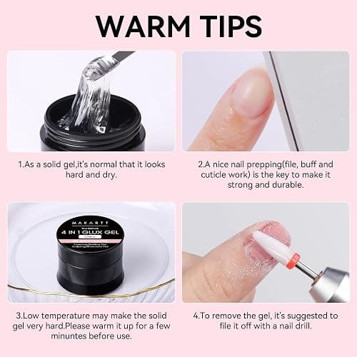 Makartt 3D Gel Nail Art: Solid Gel Builder for Nails Starter Kit, 30ml Clear for Extension 3D Sculpting Carving DIY Manicure, Molding Hard Gels with Gold & Silver Chrome Powder Silicone Molds & Brush thumbnail 9