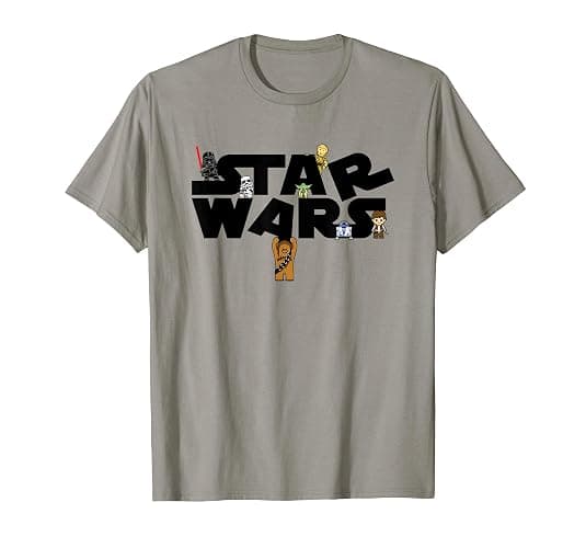Star Wars A New Hope Cute Character Logo T-Shirt - Image 1