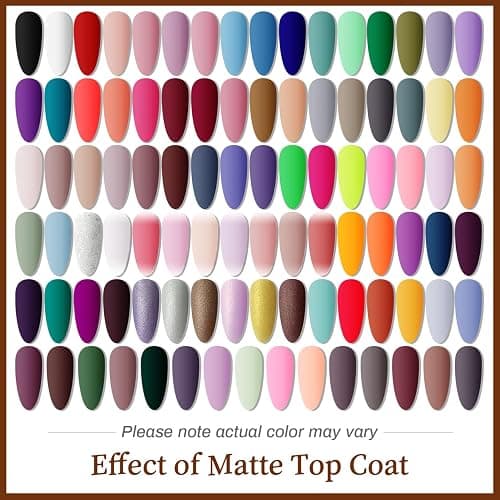 JODSONE 100 PCS (5 ml each) Gel Nail Polish Kit No Wipe Soak off Base Coat and Matte Glossy Top Coat Gel Polish Collections Gifts for Manicure Lovers thumbnail 8