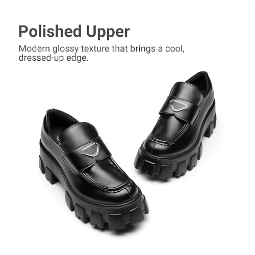 DREAM PAIRS Women's Chunky Loafers Platform Comfortable Slip-On Dressy Business Casual Fashion Outfit Loafer Shoes thumbnail 4