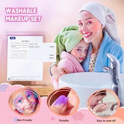 Kids Makeup Kit for Girl - Girls Makeup Kit Toys with Flying Horse Storage Case, Kids Play Makeup Set for Christmas Birthday Gift 3 4 5 6 8 10 11 12+ Years Old thumbnail 7