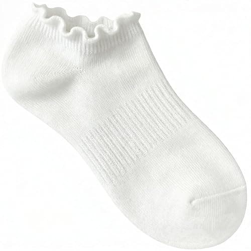 EUFANCE 6 Pairs No Show Socks for Women Ruffle Socks Low Cut Socks Cute Ankle Frilly Short Cotton Socks - Image 1