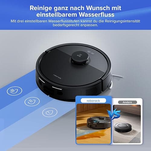 roborock Q7 L5+ Saugroboter mit Wischfunktion, Automatischer Staubentleerung, Dual Anti-Tangle System, 8.000 Pa Saugkraft, LiDAR-Navigation,Wischroboter für Teppich, Tierhaare, APP Steuerung(Schwarz) thumbnail 5