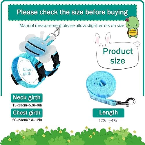 4 Sets Leash Set Small Pet Cute Vest Harness Leash and Adjustable Bunny Rabbit Harness with Decoration for Bunny Ferret Small Pets(Bees) thumbnail 2