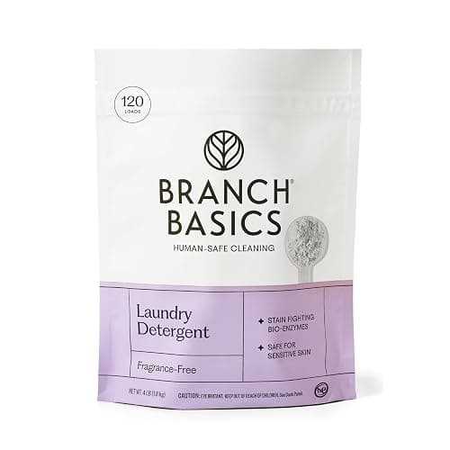 Branch Basics Laundry Detergent – 4lbs (120 loads) | Plant & Mineral-Based Formula | Lifts Stains & Removes Odor | Plastic-Free, Fragrance-Free & Safe for Sensitive Skin - Image 1