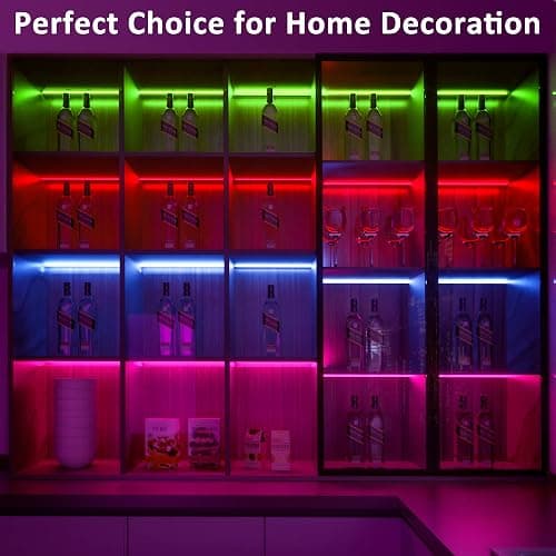 Benreom 6 Pcs RGB Under Cabinet Lights Kit, Smart App and Remote Control Under Cabinet Lighting, Dimmable Under Counter Lights for Kitchen, Plug in LED Lights Bar for Cabinet, Counter, Workbench, Desk thumbnail 4