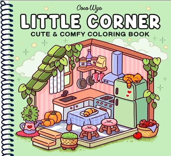Little Corner: Coloring Book for Adults and Teens, Super Cute Designs of Cozy, Hygge Spaces for Relaxation (Cozy Spaces Coloring) - Image 1
