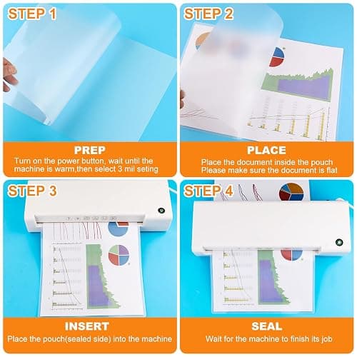 CAREGY Thermal Laminating Pouches, 300 Pack Laminating Sheets, 3 Mil, 9 x 11.5 Inches Lamination Sheet Paper for Laminator, Clear, Letter Size, Office and School Supplies - 300PACK-3Mil (9 x 11.5Inches) thumbnail 7