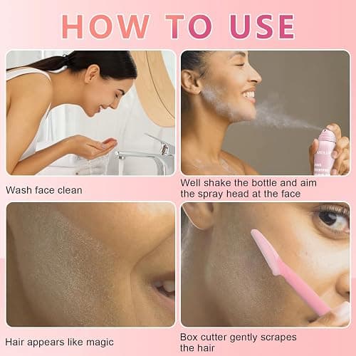Hair Identifier Spray for Face Shaving,Moisturizing and Skin Care Dermaplaner Spray, Glow Reveal Face Spray for Face Dermaplaning, Peach Fuzz Remover for Women Face (1pc) thumbnail 7