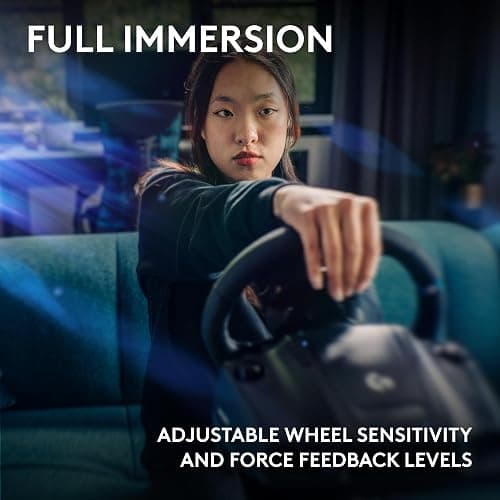 Logitech G G923 Racing Wheel and Pedals for Xbox Series X|S, Xbox One and PC featuring TRUEFORCE up to 1000 Hz Force Feedback, Responsive Pedal, Dual Clutch Launch Control, and Genuine Wheel Cover thumbnail 9