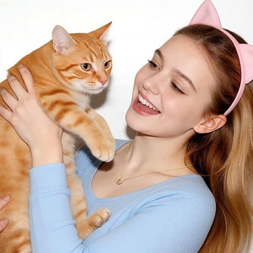 MONOOC Cat Gifts for Girls - Tiny Cat Initial Necklace for Teen Girls Kid | Gift Box Packaging, 14k-Gold-Plated, Cat Themed Gifts for Cat Lovers, Kids Jewelry for Girls, Birthday Gifts for Girl Kids thumbnail 4