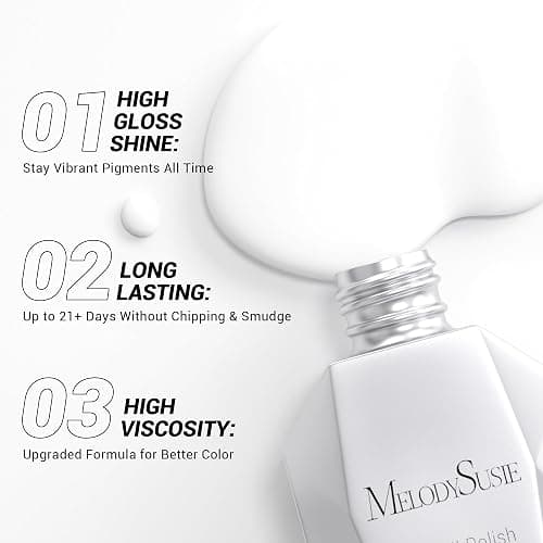 MelodySusie Thick Snow White Gel Nail Polish,15ML Soak Off UV LED White Gel Polish Christmas Gift for Women Nail Art Manicure Salon DIY Nail Design Decoration at Home-479 thumbnail 3
