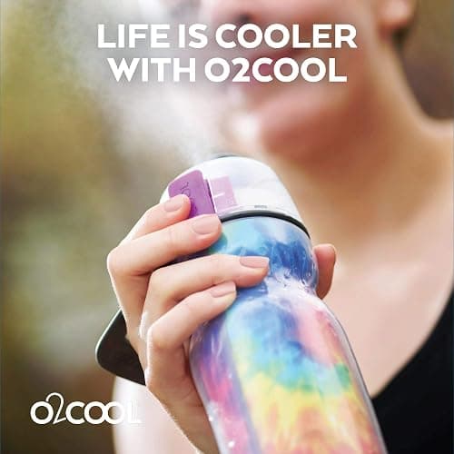 O2COOL Mist 'N Sip Misting Water Bottle 2-in-1 Mist And Sip Function With No Leak Pull Top Spout Reusable Sports Water Bottle - 20 oz (Basketball) thumbnail 8
