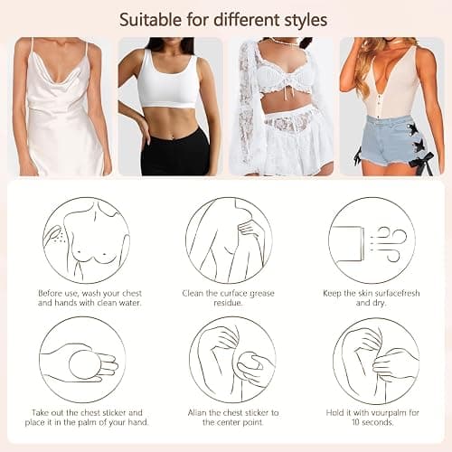 SUFUJIA Not Sticky Pasties Nipple Covers, Grippy Seamless Covers, Reusable Silicone No-Show Inserts with Travel Box thumbnail 4