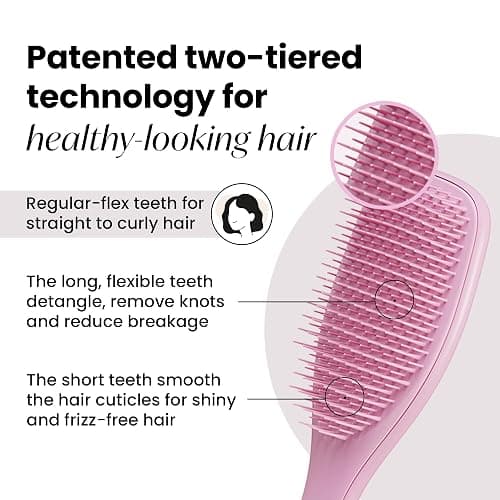 Tangle Teezer Ultimate Detangler Brush for Wet & Dry Hair, Eliminates Knots & Reduces Breakage for All Hair Types, Amazon Exclusive Rosebud thumbnail 2