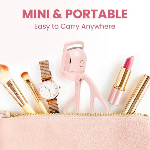 Electric Heated Eyelash Curler for Women – USB Rechargeable Heated Lash Curler with Quick Heat-Up, Multi-Temp Settings, 24H Natural Curl, Anti-Scald Silicone, Portable Makeup Tool, Pink thumbnail 8