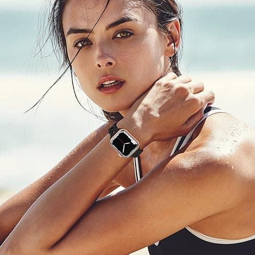 Slim Silicone Bands Compatible with Apple Watch Band 40mm 38mm 41mm 44mm 45mm 42mm Women Floral Breathable Braided Lace Thin Sport Strap Replacement Wristbands for iWatch SE Series 9 8 7 6 5 4 3 2 1 thumbnail 5