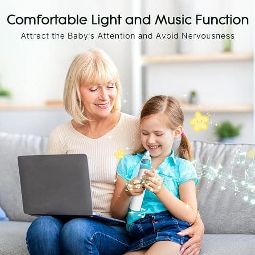 Electric Nasal Aspirator for Baby, Nose Aspirator for Toddlers, Waterproof Baby Nose Sucker, Nose Cleaner with 3 Silicone Tips, Adjustable Suction Level, Music and Light Soothing Function,Green thumbnail 3