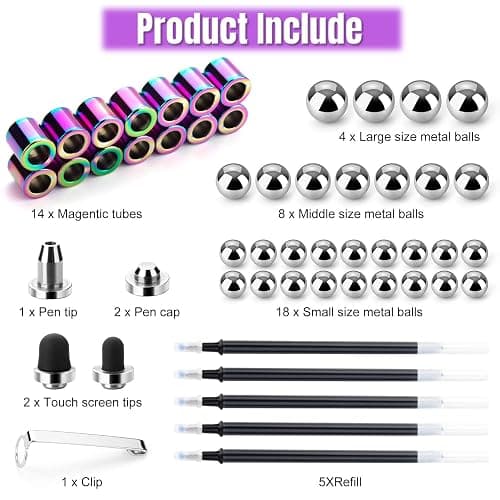 Tigerhu Fidget Pen, Fidget Toys with Ballpoint Pen, Multifunctional Stress Relief Magnetic Cool Pens for Men,Women, Fidgets Magnets Cool Stuff Gifts for 6+ Year Old Boy Girls Kids thumbnail 7