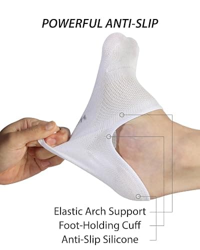 Pro Mountain Thin No Show Socks Seamless Wide Toe Box 6 Pack Liner Unisex Size S to X-Large Cotton Footies thumbnail 3