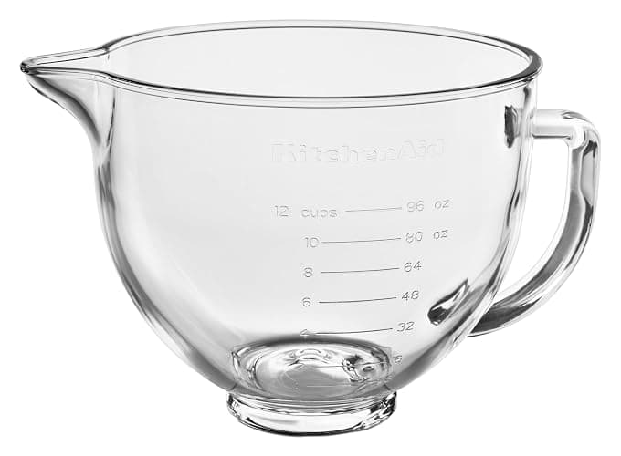 KitchenAid 4.7L Glas-Rührschüssel mit Ausguss, Griff & Silikondeckel, mikrowellen-, gefrier- & spülmaschinenfest, passend für 4.3L & 4.7L Kippkopf-Küchenmaschinen thumbnail 3