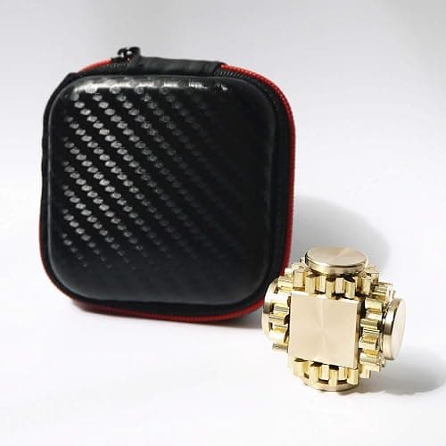 DMaos Fidget Cube Spinner, Linkage 4 Gears Figity Spin Finger Games, Metal Brass with Super Smooth Bearings, Durable Mechanics Romoveable, Small Premium Figit Toy - Gold thumbnail 9