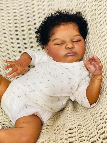 Hengluck Reborn Baby Doll Black Girl 18 Inch Realistic Newborn Baby Dolls Realistic African American Reborn Doll Toy with Clothes thumbnail 6
