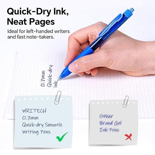 WRITECH Colored Gel Pens 0.7mm: Switch Silent Click Mode for Quiet or Click Feedback Smooth Writing Quick Dry Ink Medium Point for Note Taking Color Coding Journaling School Office Study thumbnail 5