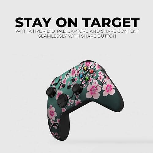 DreamController Cherry Blossom Custom X-box Controller Wireless compatible with X-box One/Series X/S Proudly Customized in USA with Permanent HYDRO-DIP Printing (NOT JUST A SKIN) thumbnail 6