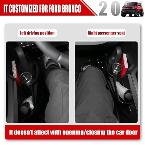Mabett Front Door Storage Pockets for Ford Bronco Accessories 2026,2021-2025, Side Door Organizer Box fit Bronco 2/4-Door, Insert Cup Holder(2PCS) thumbnail 6