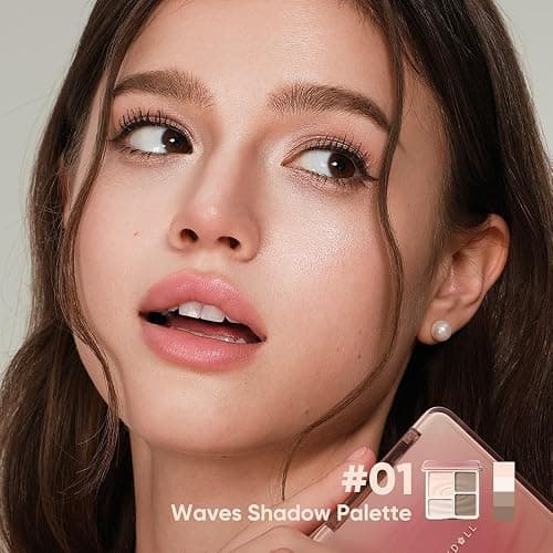 JUDYDOLL Highlight & Contour Palette, All-in-One Matte Highlighter Contour Compact, Natural Brightening Finish for Cool Fair & Olive Skin (New Version 01 Wave Shadow Palette) thumbnail 4