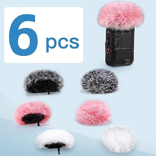 ZealSound DJI MIC 2 Windscreen Pop Filter for DJI MIC 2 / OSMO POCKET 3 Microphone Furry Wind Muff Windshield Professional Foam Cover Set (NOT for Dji Mic 1 Lavalier Lapel Mic),6 Pack-Gray White Pink - Gray/Pink/White thumbnail 7