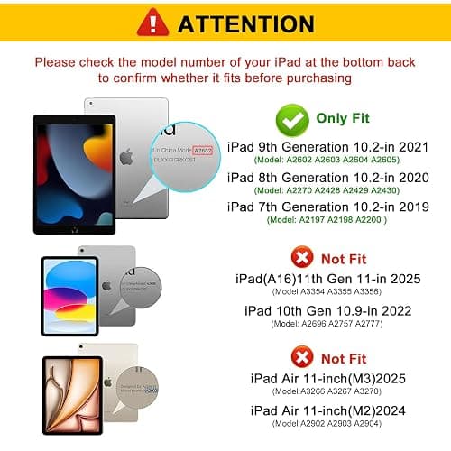Blosomeet Clear Case for iPad 9th Generation 2021 & iPad 8th Generation 2020 & iPad 7th Generation 2019 10.2 inch with Slim Shockproof Design, Lightweight Soft TPU Transparent Cover. thumbnail 2